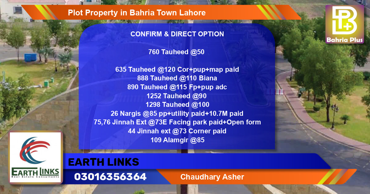 Residential Plot for Sale in Bahria Town, Lahore - (BP-82524)