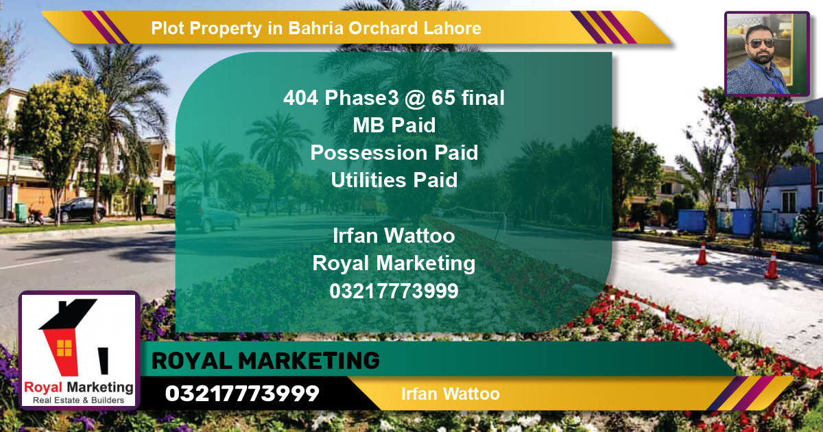 Residential Plot for Sale in Bahria Orchard, Lahore - (BP-82536)