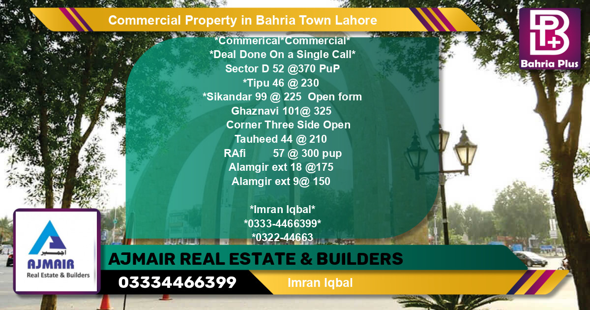 Commercial Property for Sale in Bahria Town, Lahore - (BP-82548)