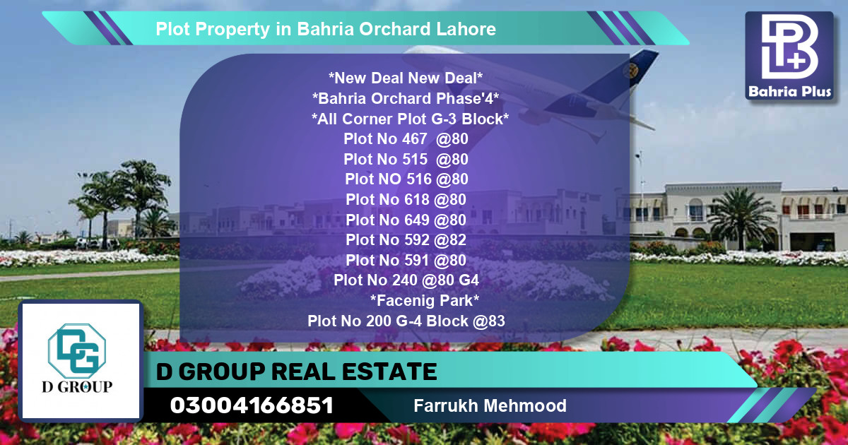 Residential Plot for Sale in Bahria Orchard, Lahore - (BP-82550)