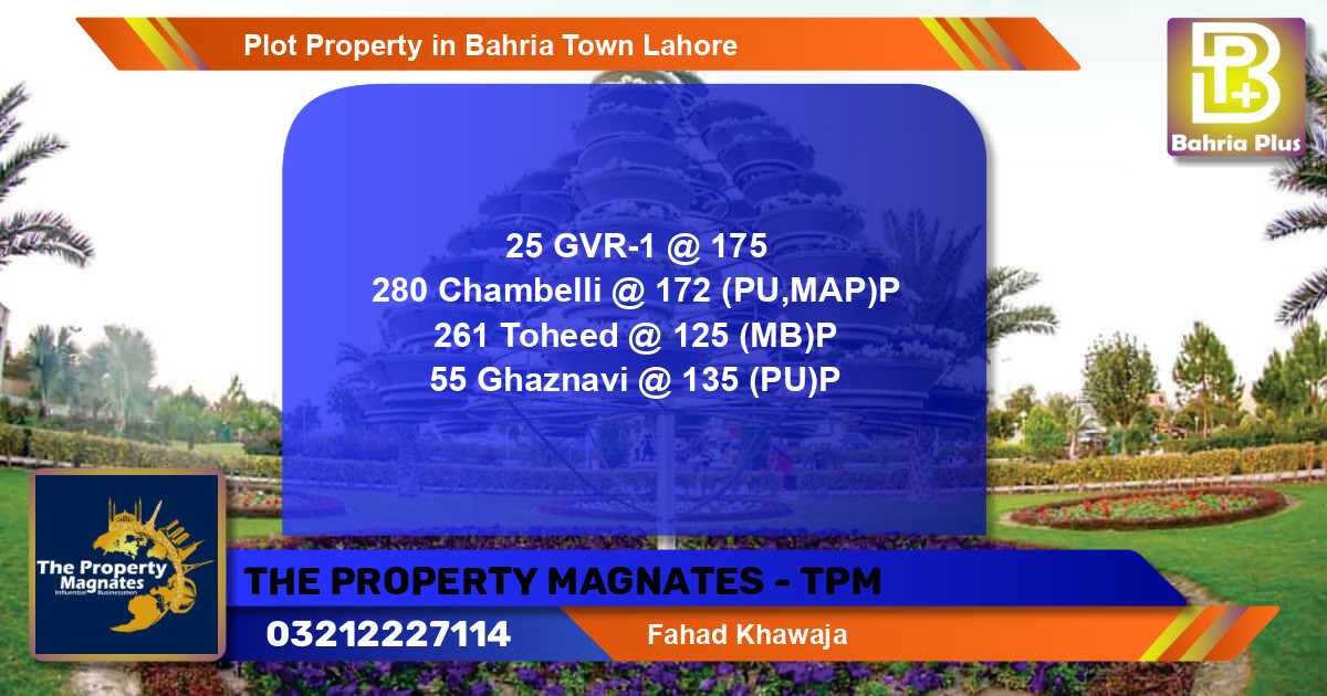 Residential Plot for Sale in Bahria Town, Lahore - (BP-82563)