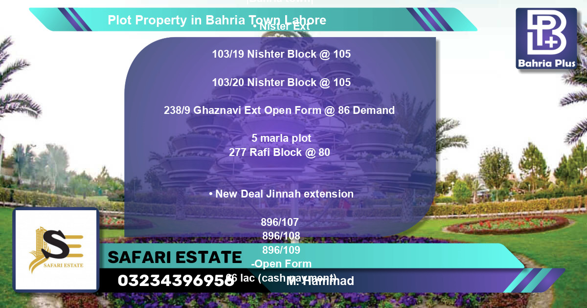Residential Plot for Sale in Bahria Town, Lahore - (BP-82568)