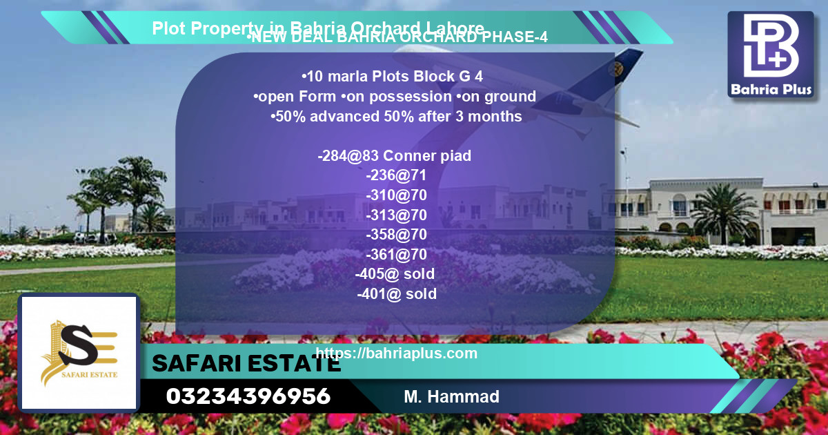 Residential Plot for Sale in Bahria Orchard, Lahore - (BP-82571)