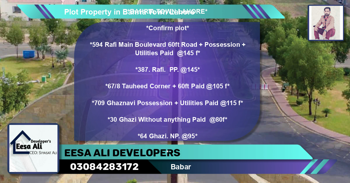 Residential Plot for Sale in Bahria Town, Lahore - (BP-82577)