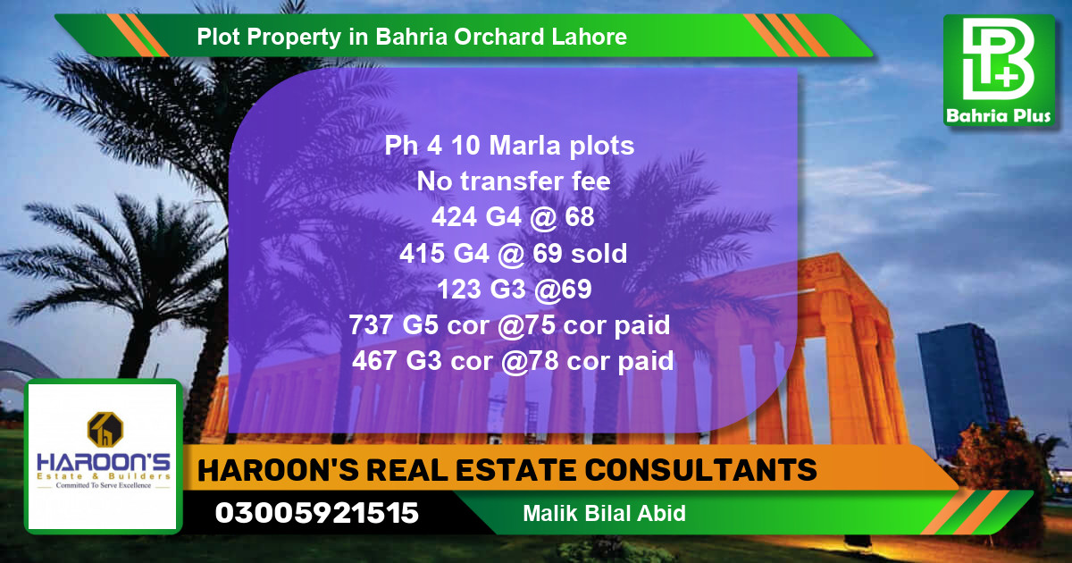 Residential Plot for Sale in Bahria Orchard, Lahore - (BP-82584)