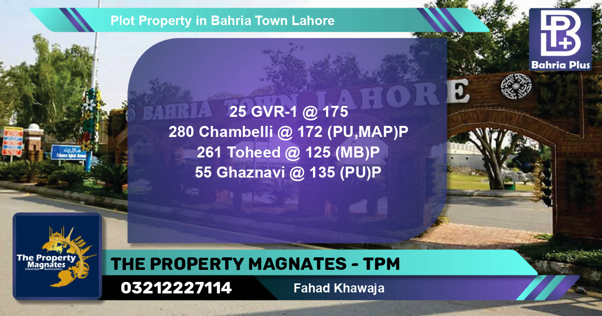 Residential Plot for Sale in Bahria Town, Lahore - (BP-82593)