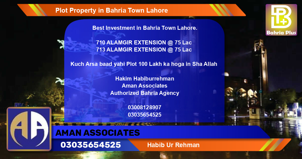 Residential Plot for Sale in Bahria Town, Lahore - (BP-82604)