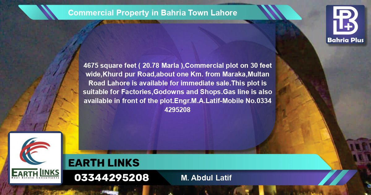 Commercial Property for Sale in Bahria Town, Lahore - (BP-82613)