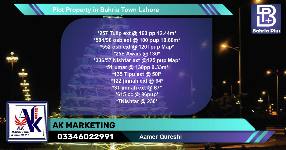 Residential Plot for Sale in Bahria Town, Lahore - (BP-82614)