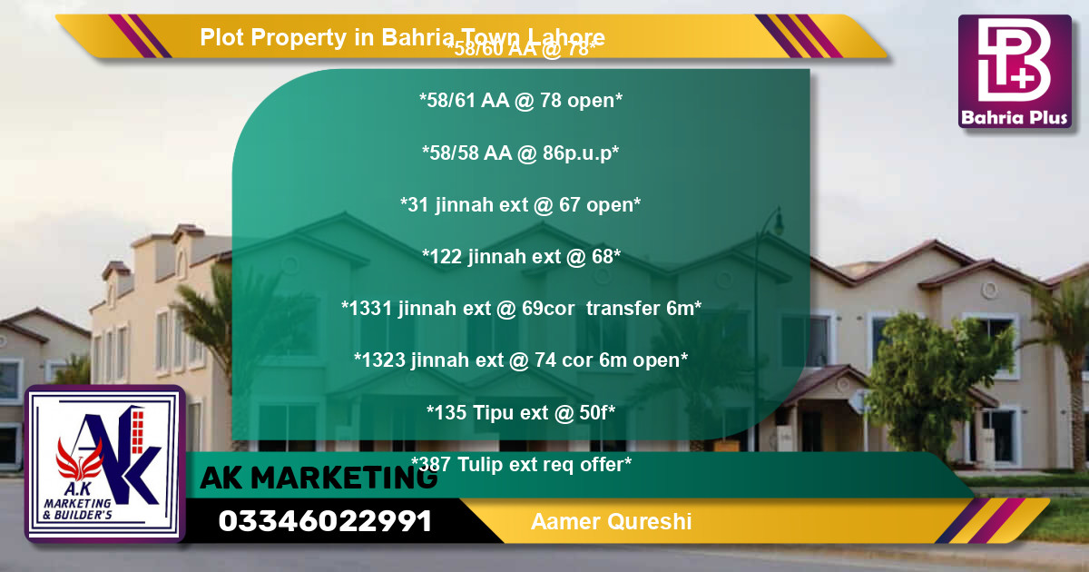 Residential Plot for Sale in Bahria Town, Lahore - (BP-82617)