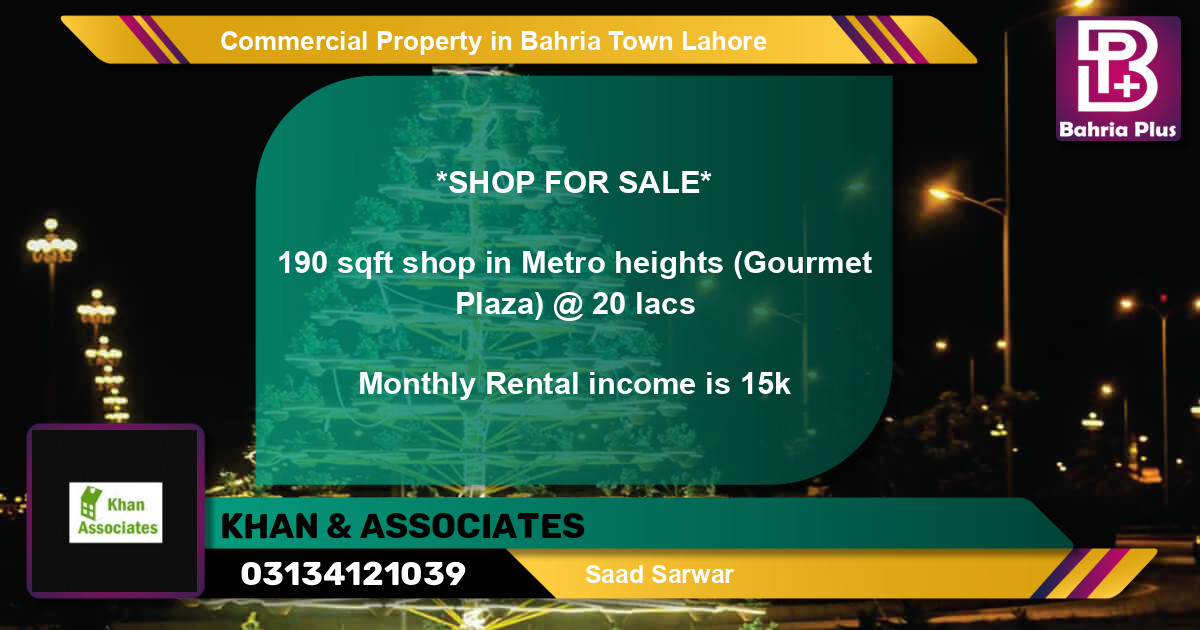 Commercial Property for Rent in Bahria Town, Lahore - (BP-82631)