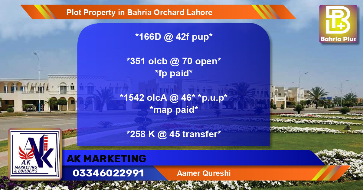 Residential Plot for Sale in Bahria Orchard, Lahore - (BP-82642)