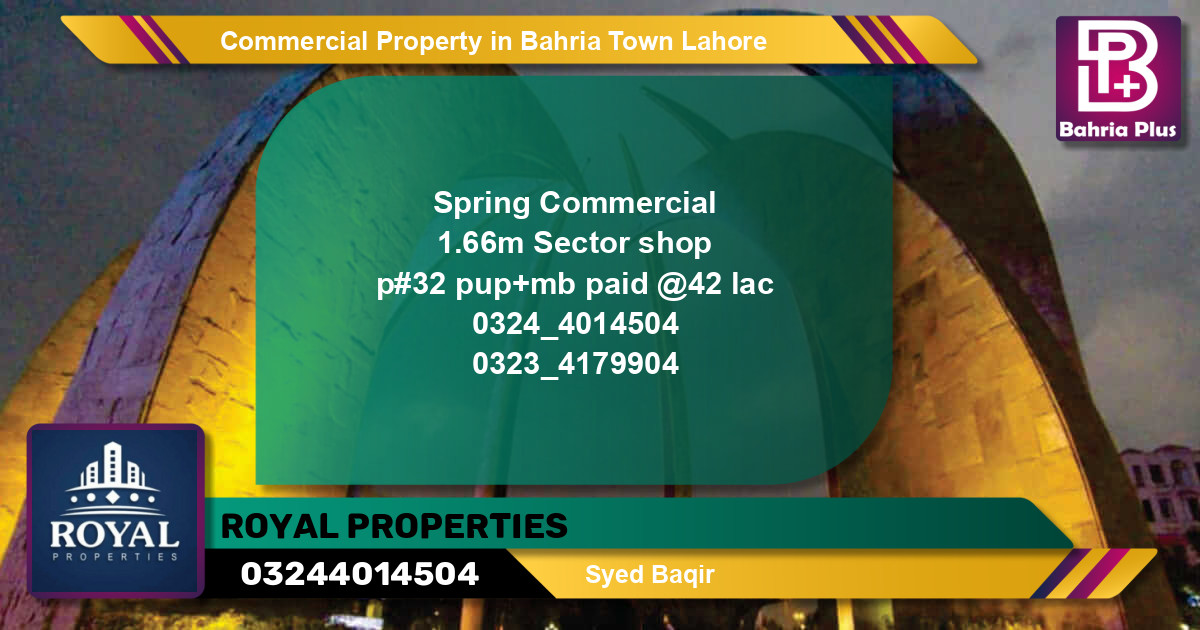 Commercial Property for Sale in Bahria Town, Lahore - (BP-82664)