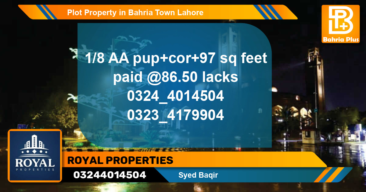 Residential Plot for Sale in Bahria Town, Lahore - (BP-82670)