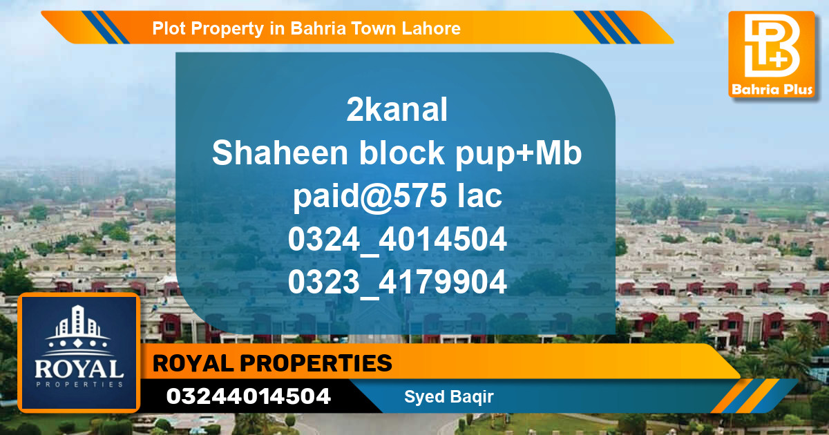 Residential Plot for Sale in Bahria Town, Lahore - (BP-82671)