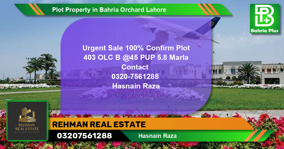 Residential Plot for Sale in Bahria Orchard, Lahore - (BP-82678)
