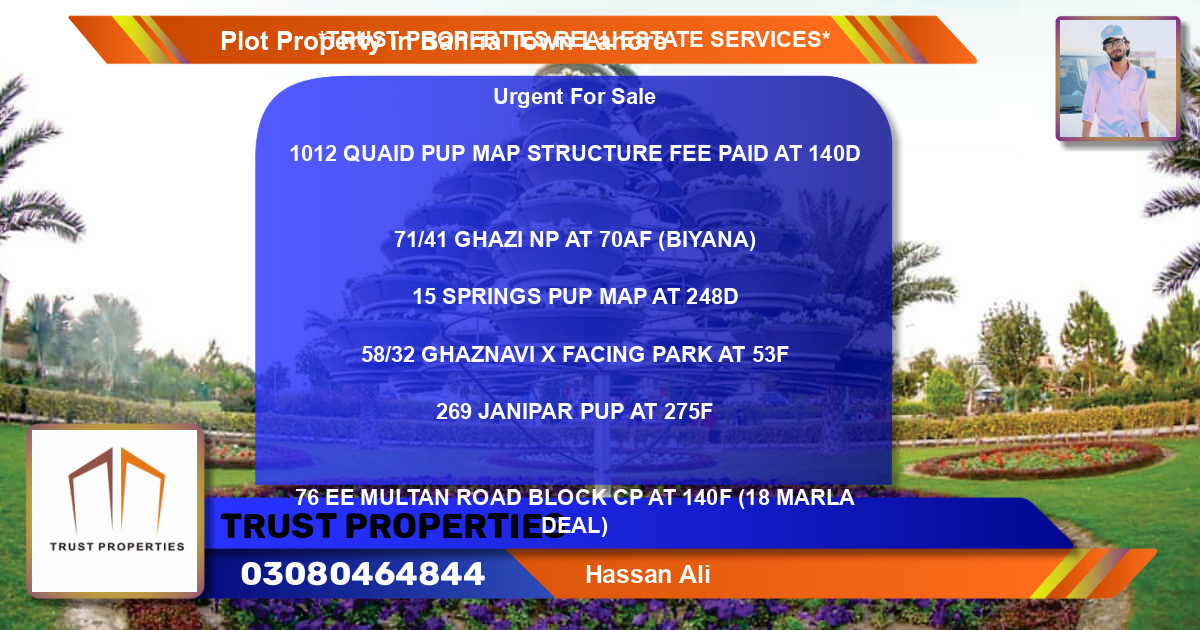 Residential Plot for Sale in Bahria Town, Lahore - (BP-82697)