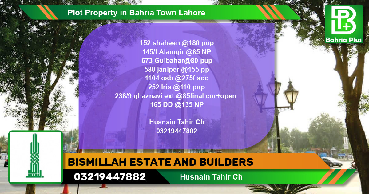 Residential Plot for Sale in Bahria Town, Lahore - (BP-82705)