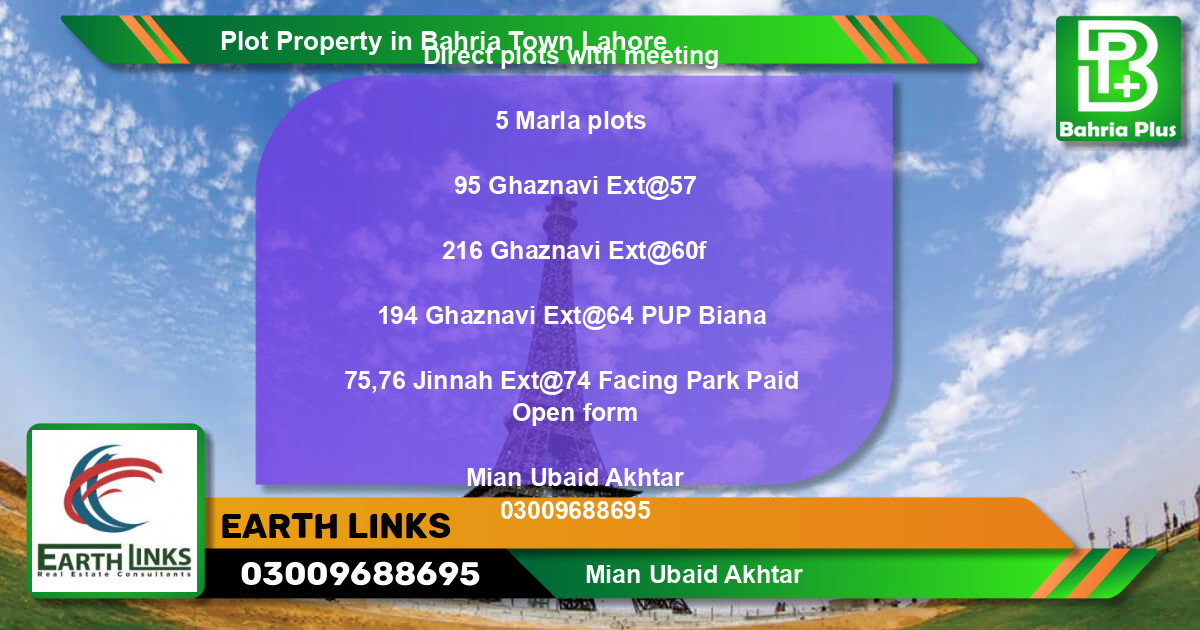 Residential Plot for Sale in Bahria Town, Lahore - (BP-82709)