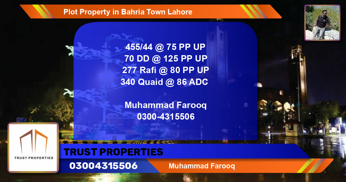 Residential Plot for Sale in Bahria Town, Lahore - (BP-82731)