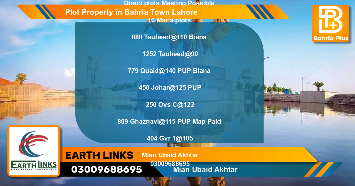 Residential Plot for Sale in Bahria Town, Lahore - (BP-82735)
