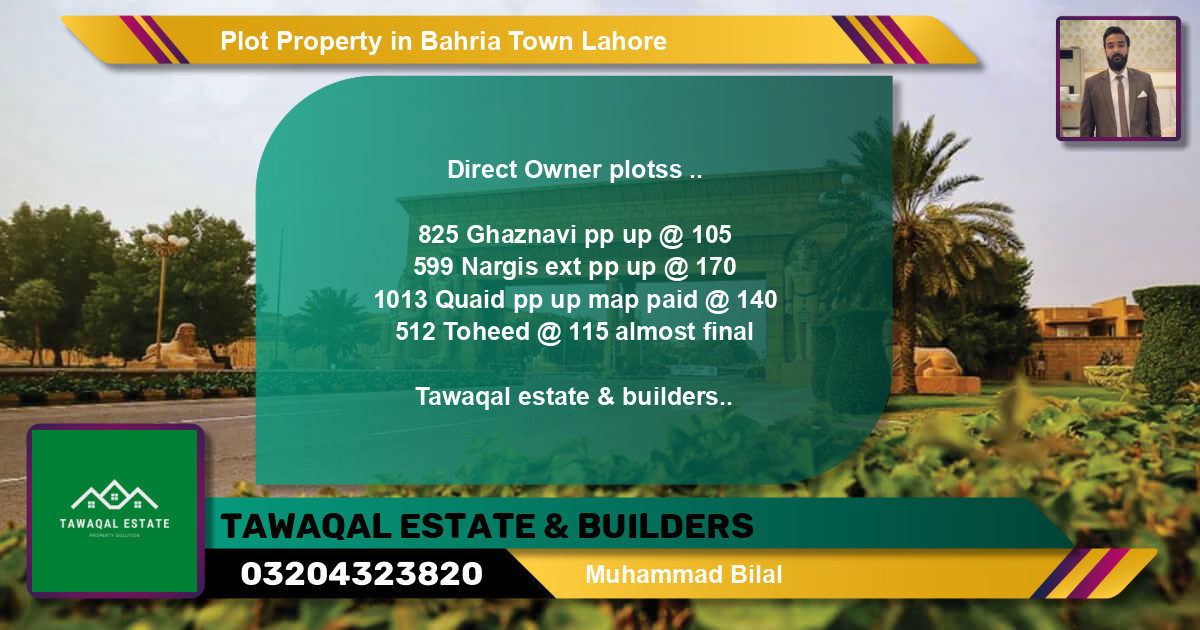 Residential Plot for Sale in Bahria Town, Lahore - (BP-82740)