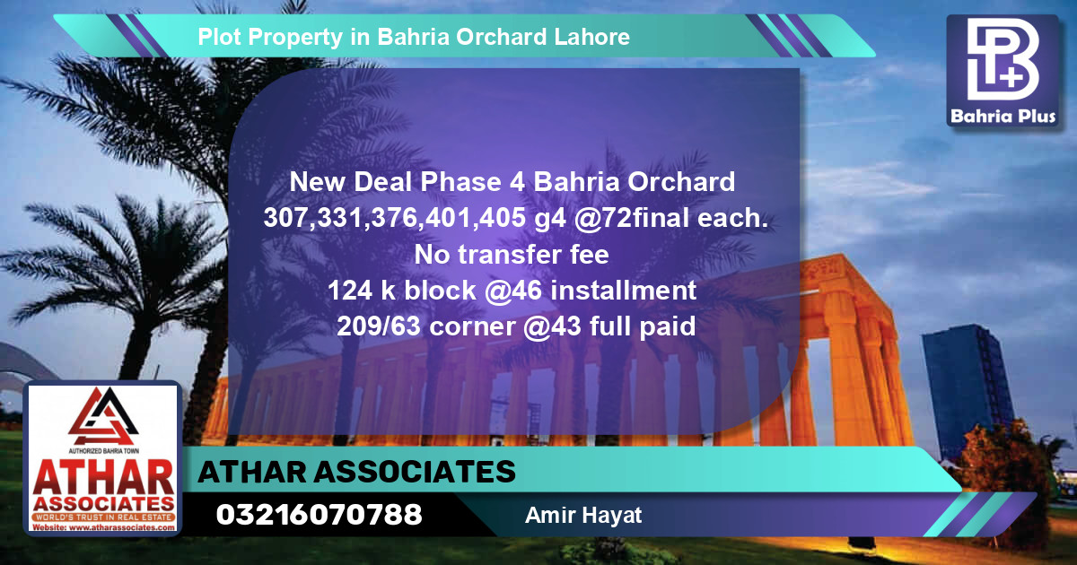 Residential Plot for Sale in Bahria Orchard, Lahore - (BP-82746)