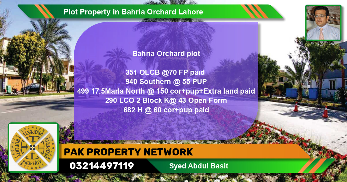Residential Plot for Sale in Bahria Orchard, Lahore - (BP-82768)
