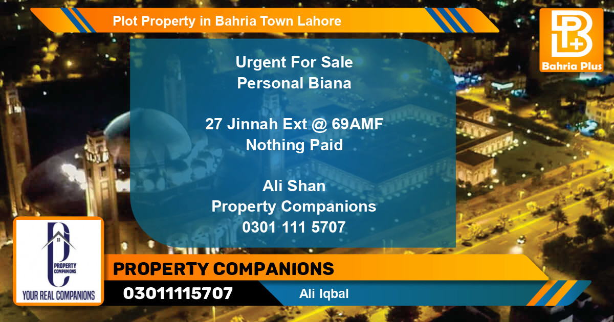 Residential Plot for Sale in Bahria Town, Lahore - (BP-82779)