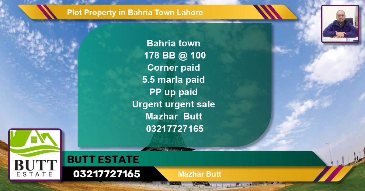 Residential Plot for Sale in Bahria Town, Lahore - (BP-82780)