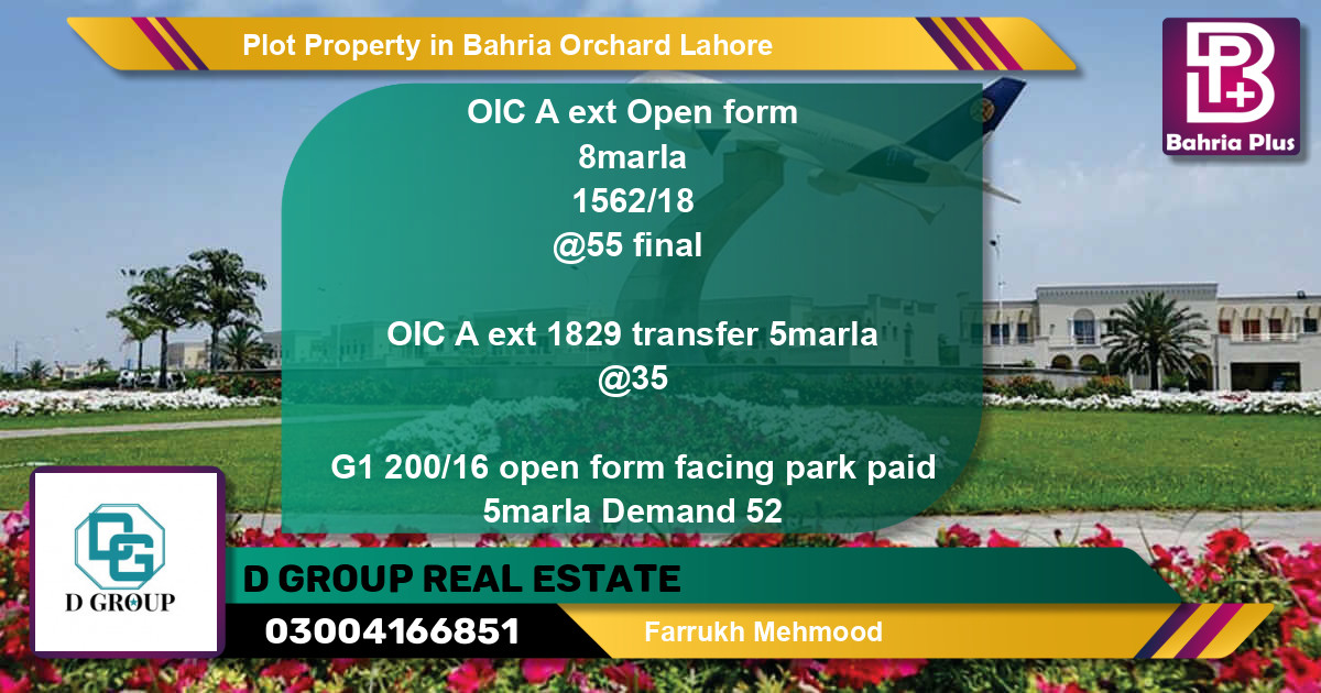 Residential Plot for Sale in Bahria Orchard, Lahore - (BP-82783)