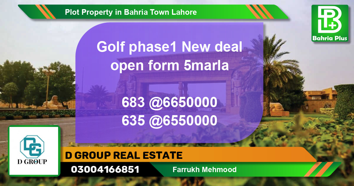 Residential Plot for Sale in Bahria Town, Lahore - (BP-82785)