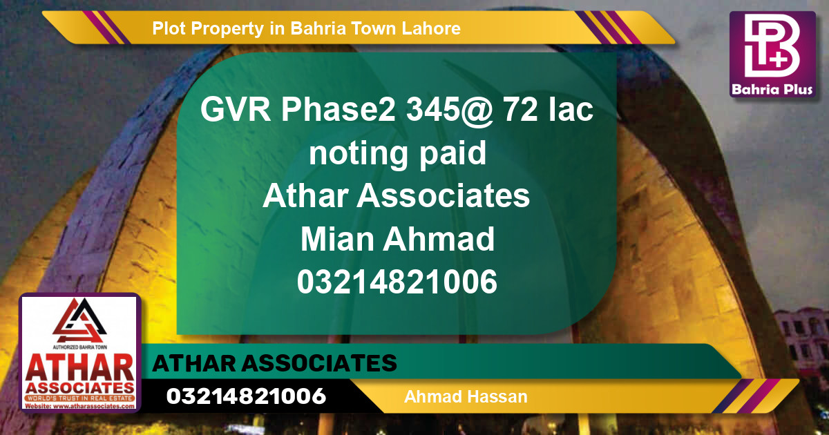 Residential Plot for Sale in Bahria Town, Lahore - (BP-82800)