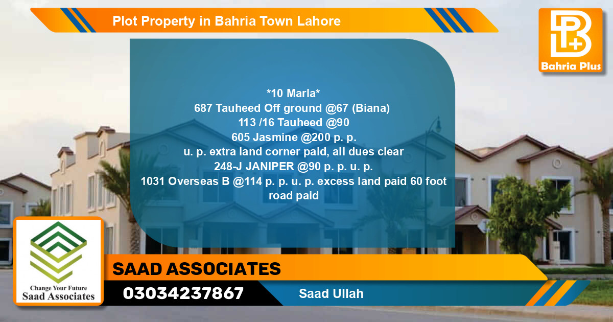 Residential Plot for Sale in Bahria Town, Lahore - (BP-82802)