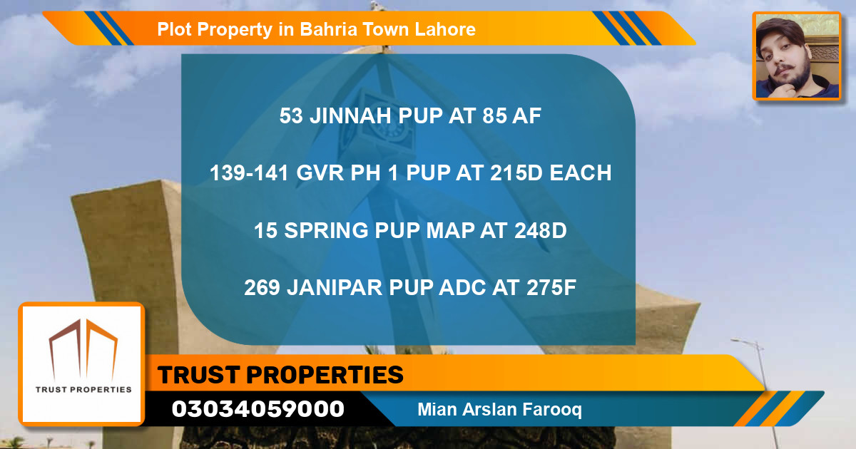 Residential Plot for Sale in Bahria Town, Lahore - (BP-82815)