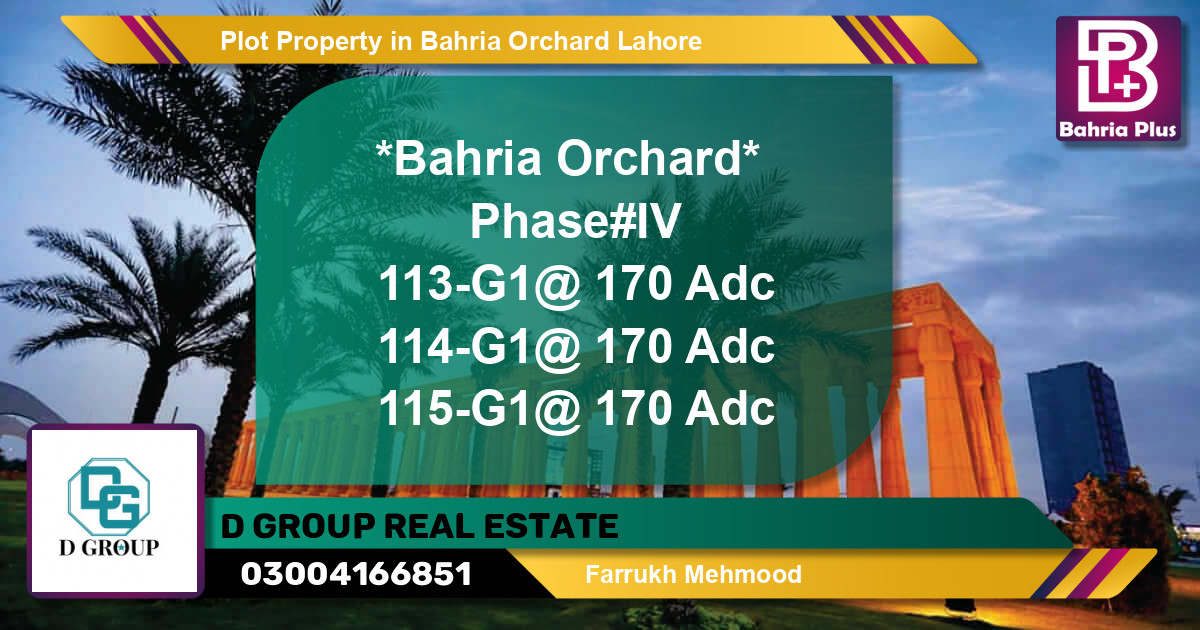 Residential Plot for Sale in Bahria Orchard, Lahore - (BP-82817)