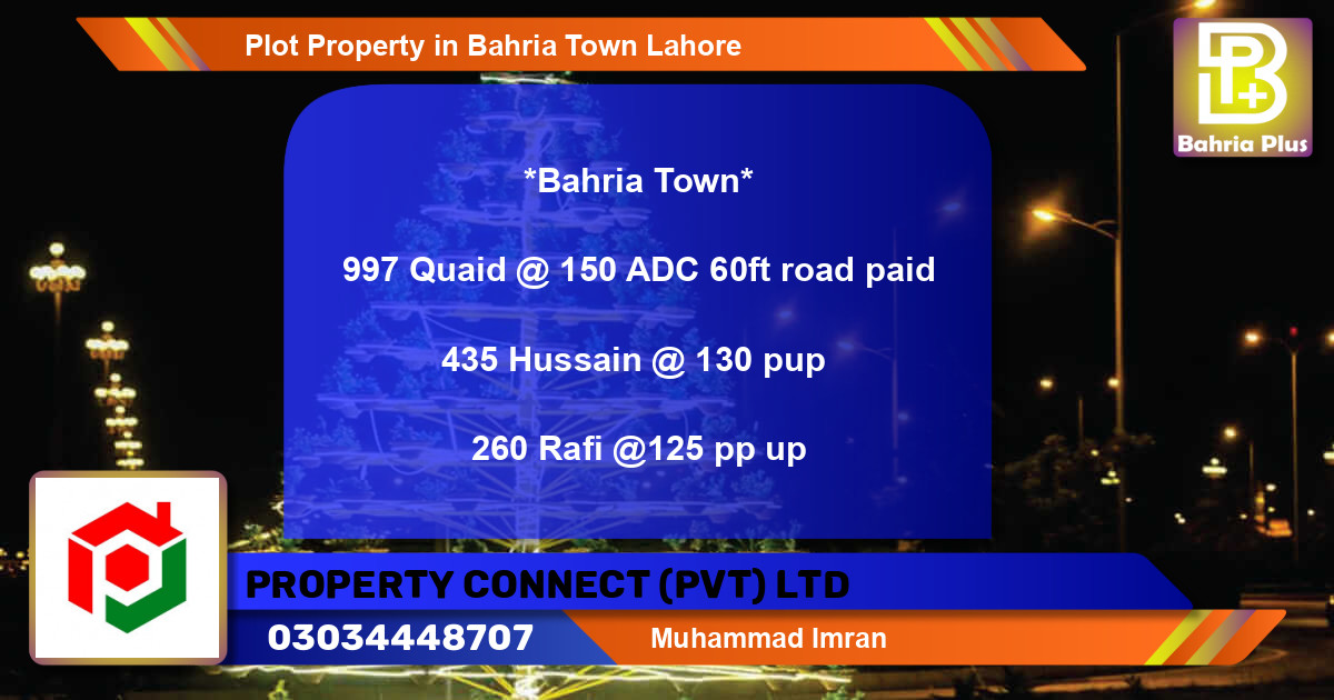 Residential Plot for Sale in Bahria Town, Lahore - (BP-82823)