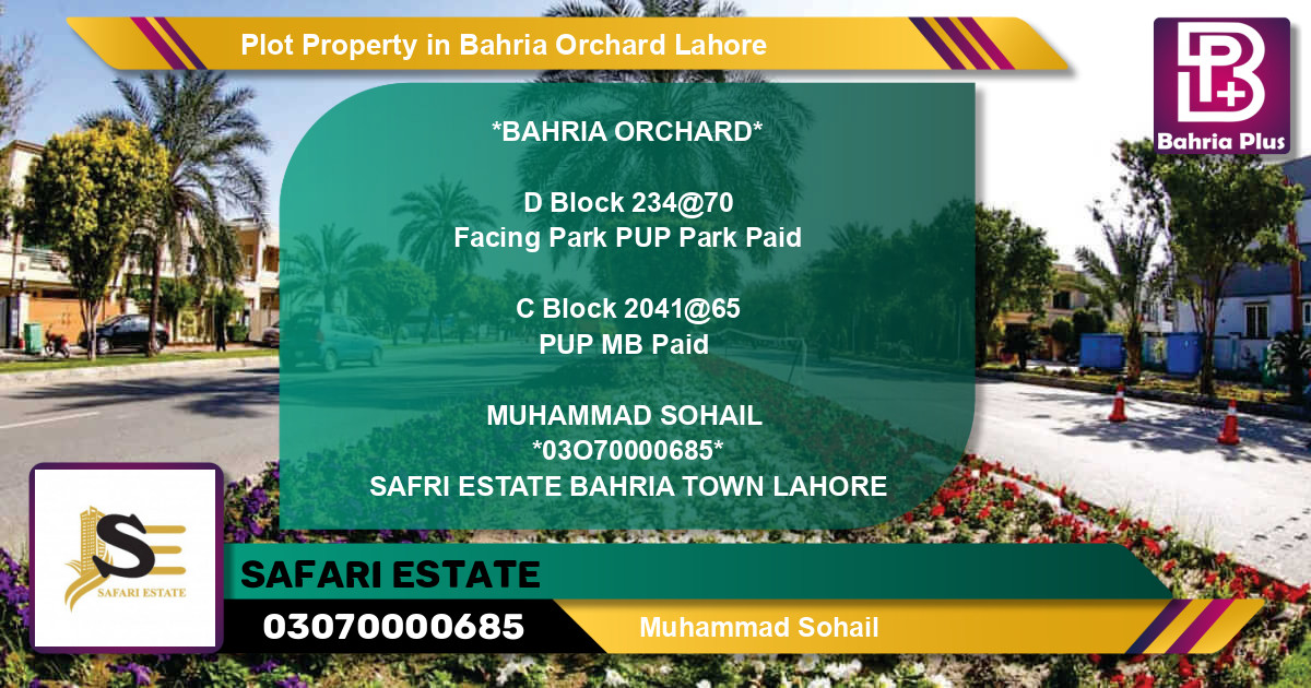 Residential Plot for Sale in Bahria Orchard, Lahore - (BP-82870)