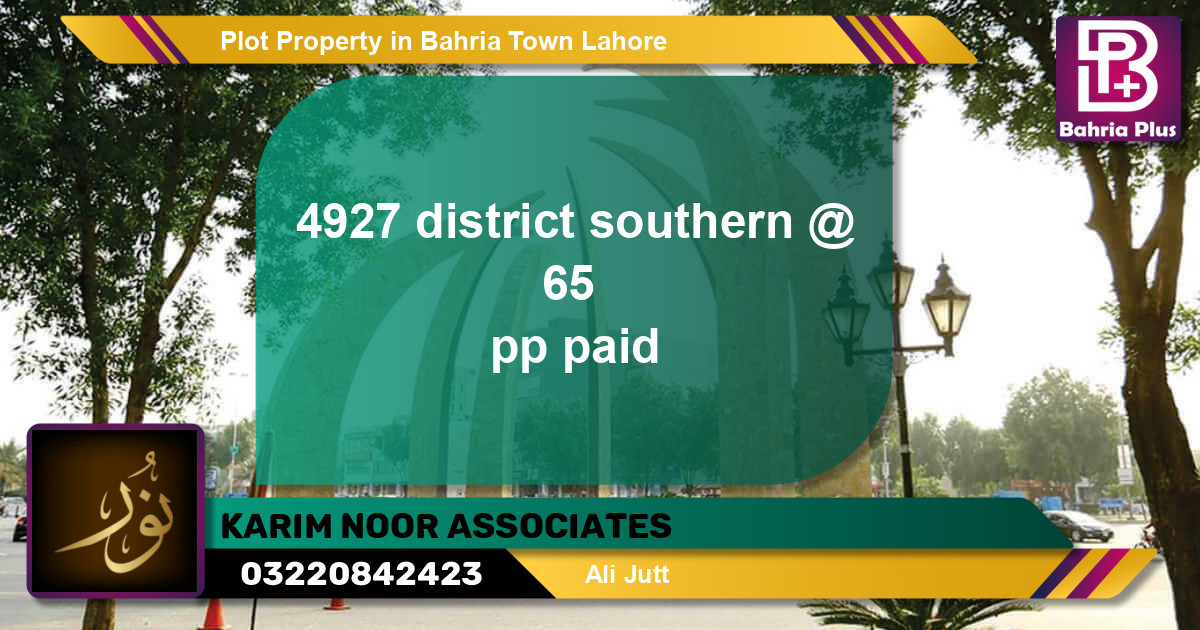 Residential Plot for Sale in Bahria Town, Lahore - (BP-82874)
