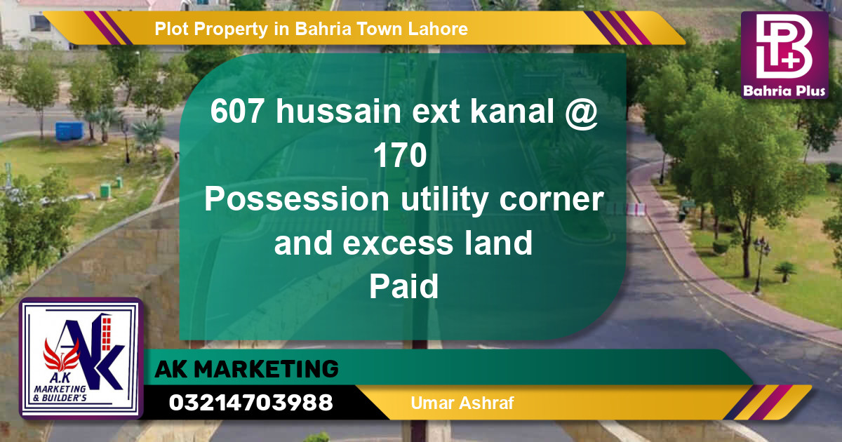Residential Plot for Sale in Bahria Town, Lahore - (BP-82876)