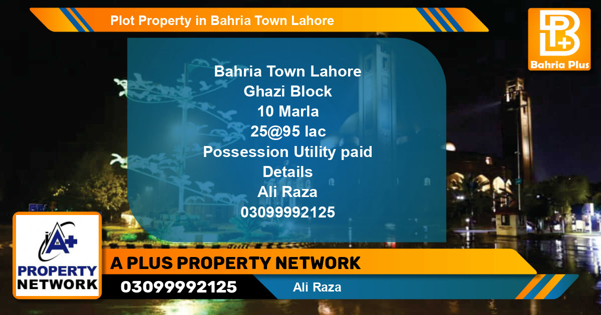Residential Plot for Sale in Bahria Town, Lahore - (BP-82894)