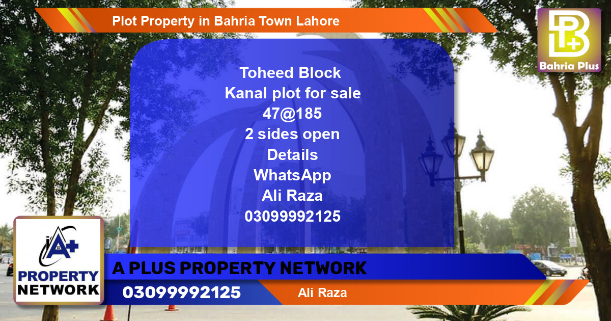 Residential Plot for Sale in Bahria Town, Lahore - (BP-82899)