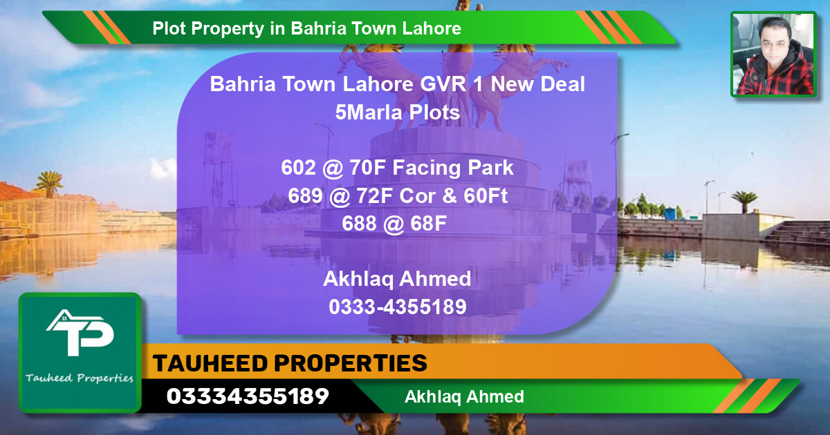 Residential Plot for Sale in Bahria Town, Lahore - (BP-82924)