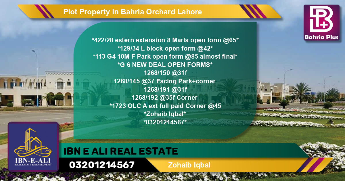 Residential Plot for Sale in Bahria Orchard, Lahore - (BP-82944)
