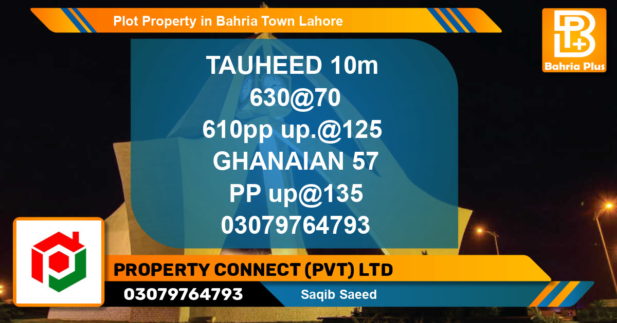 Residential Plot for Sale in Bahria Town, Lahore - (BP-82945)