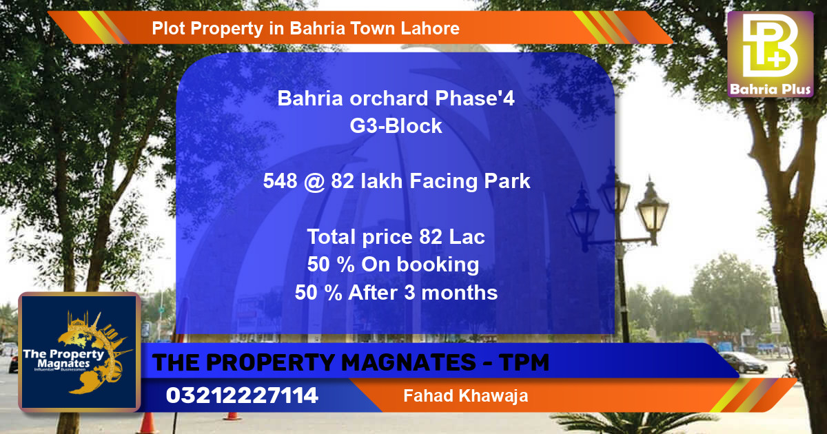 Residential Plot for Sale in Bahria Town, Lahore - (BP-82961)