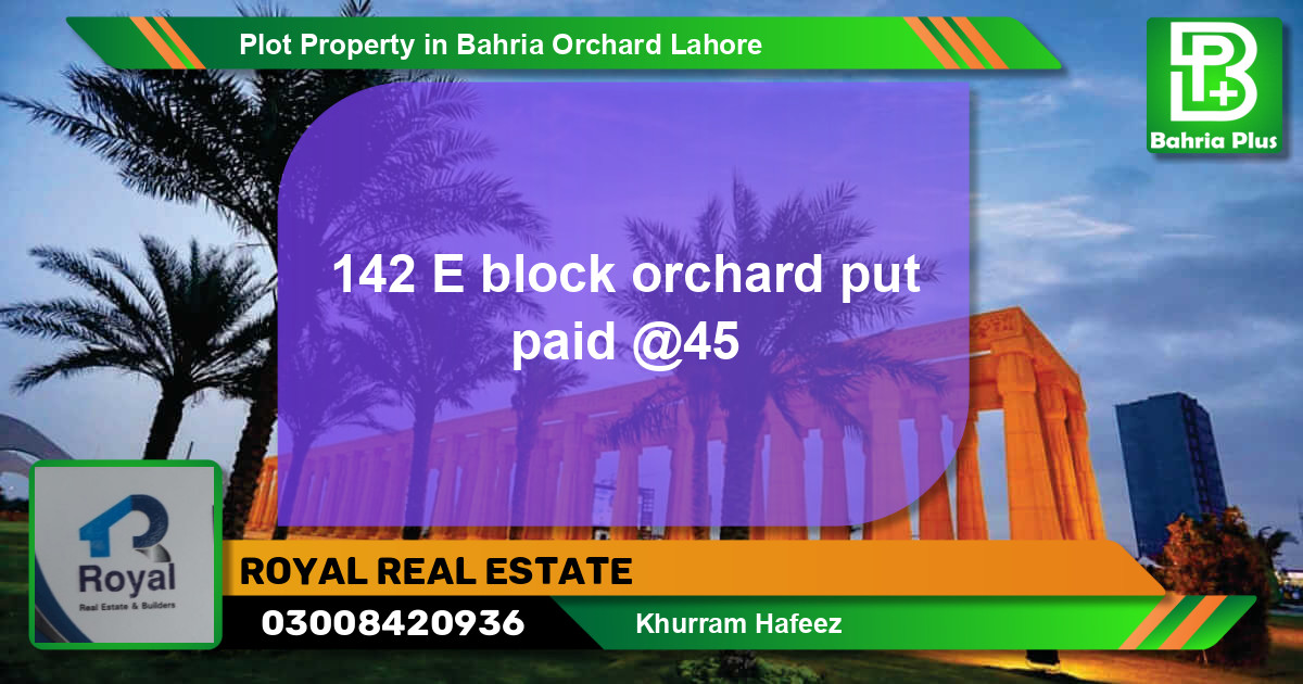 Residential Plot for Sale in Bahria Orchard, Lahore - (BP-82969)