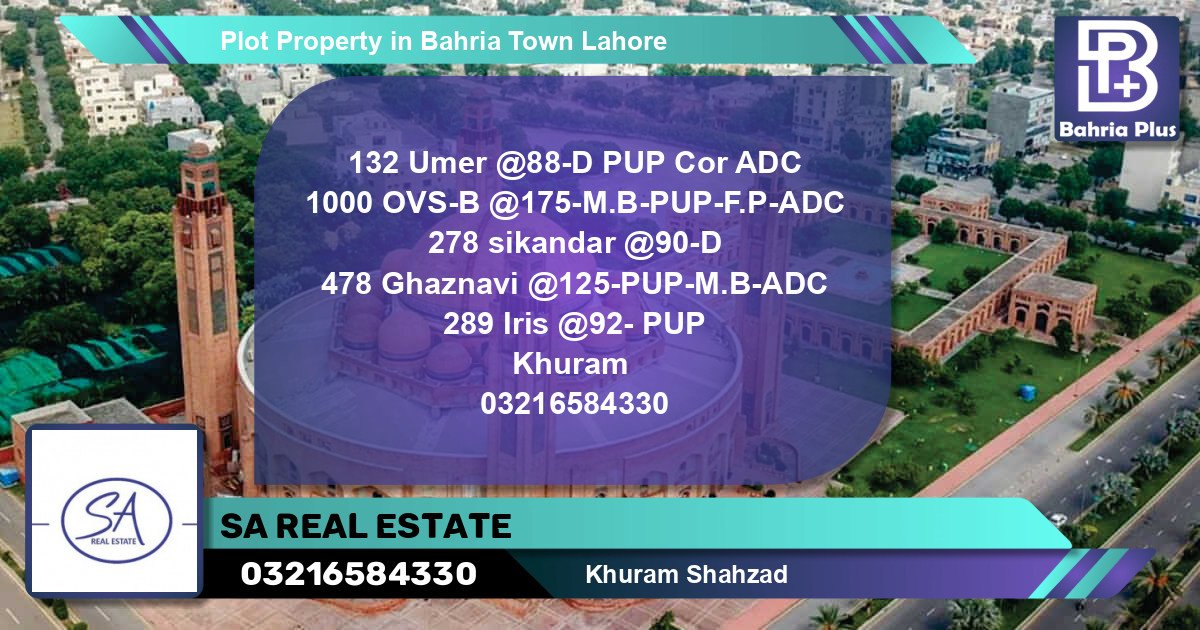 Residential Plot for Sale in Bahria Town, Lahore - (BP-82986)