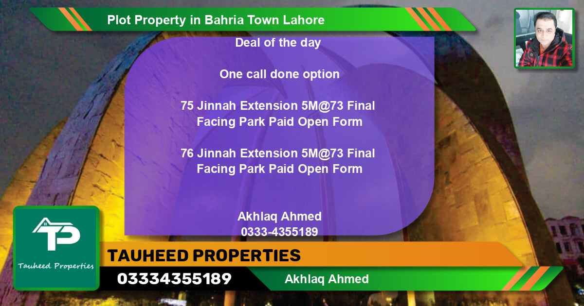 Residential Plot for Sale in Bahria Town, Lahore - (BP-83005)