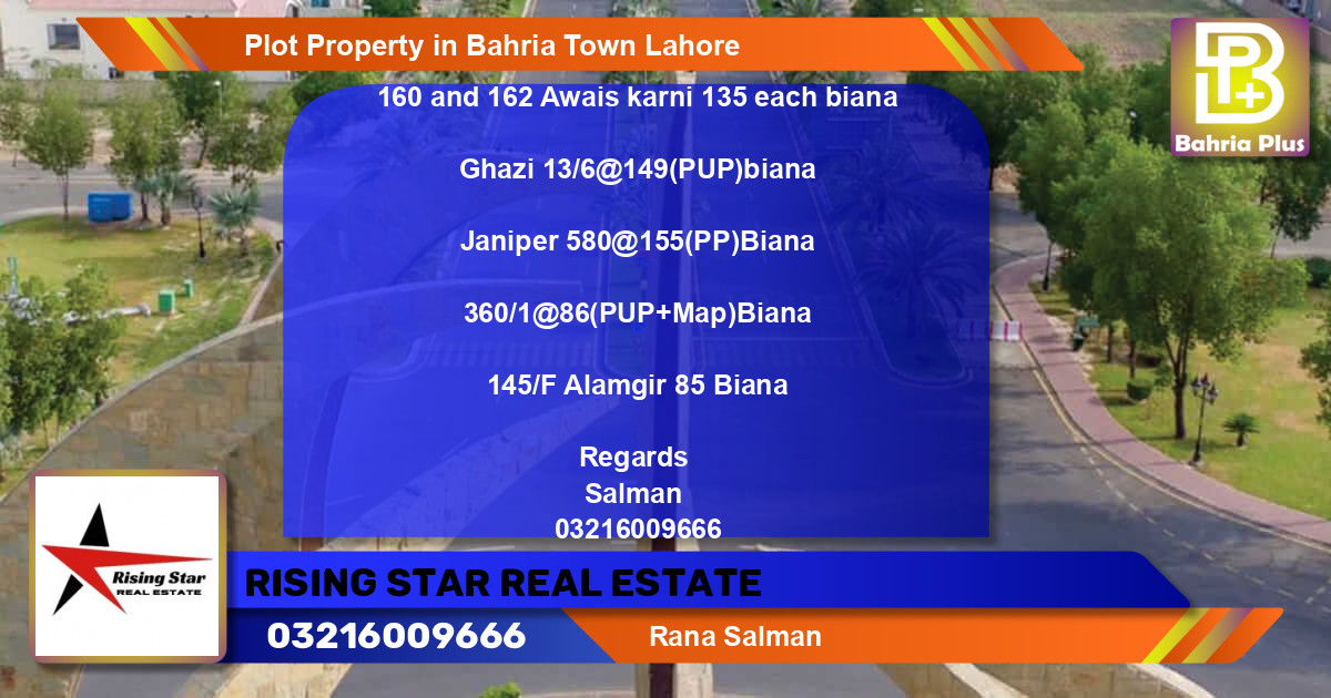 Residential Plot for Sale in Bahria Town, Lahore - (BP-83014)